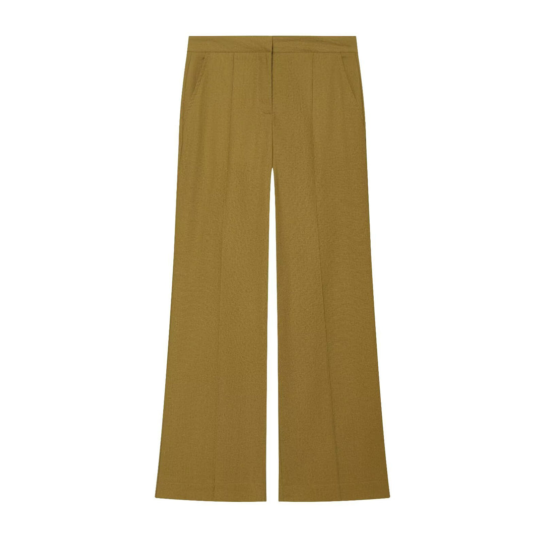 Damen Zweiteiliges Ensemble mit locker geschnittener Knotenjacke und weiter Hochgeschnittener Hose Nord Taschen