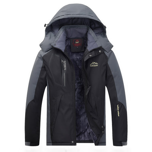 Herren wasserabweisende Outdoorjacke mit Teddyfleece-Innenlage, verstellbarer Kapuze und Multifunktions-Taschen Nord Taschen