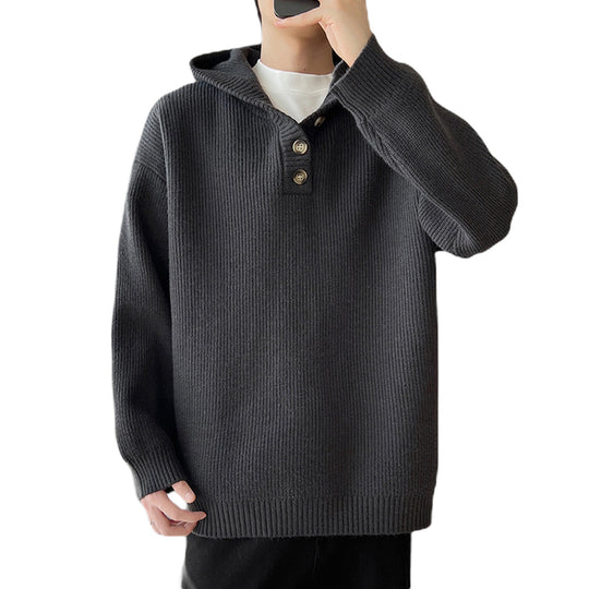 Herren Gemütlicher Hoodie mit Knopfdetails und Rippenstruktur Nord Taschen