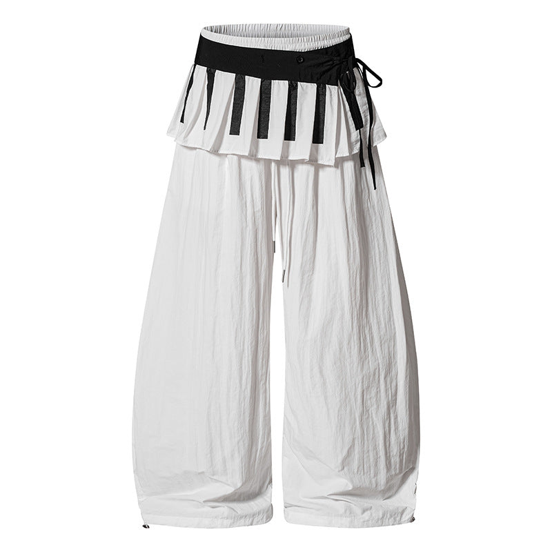 Damen Weite Culotte-Hose mit Volantbund, Tunnelzug und Ballonbein Nord Taschen