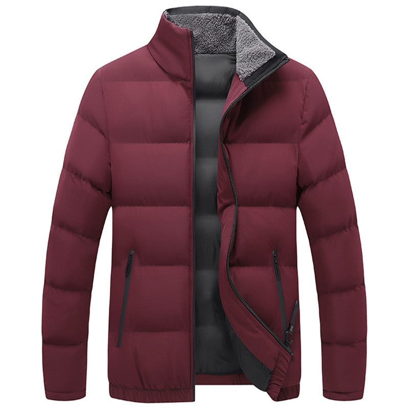 Herren Wattierte Steppjacke mit Sherpa-Innenkragen, winddichter Membran und Reißverschlusstaschen Nord Taschen