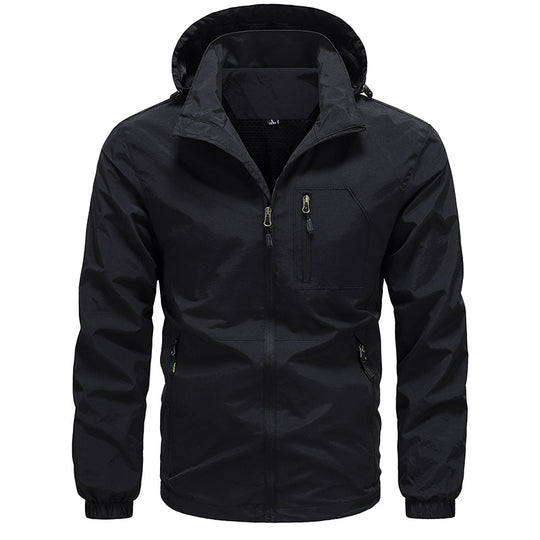 Herren Atmungsaktive ultraleichte Wind- und Regenjacke mit Mesh-Innenfutter und verdeckter Brusttasche Nord Taschen