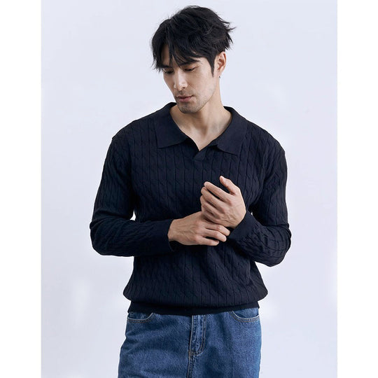 Herren Eleganter Strickpullover mit Stehkragen Nord Taschen
