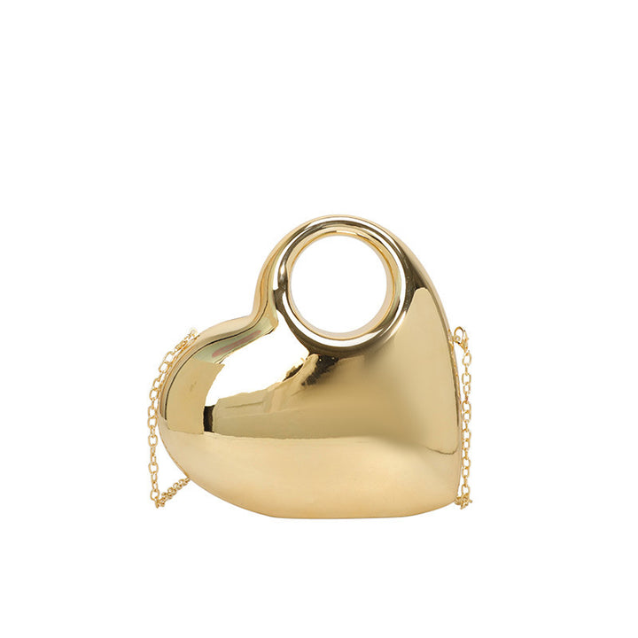 Damen herzförmige Clutch mit glänzendem Finish Nord Taschen