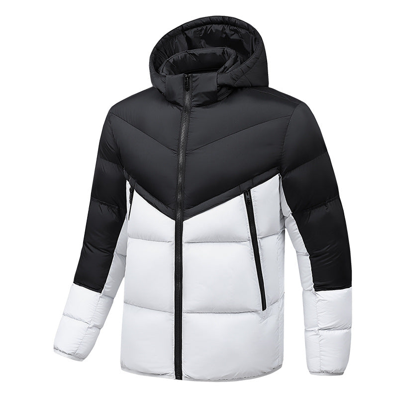 Herren Leichte Daunenoptik-Steppjacke mit Kapuze, winddichter Thermoisolierung und vertikalen Reißverschlusstaschen Nord Taschen