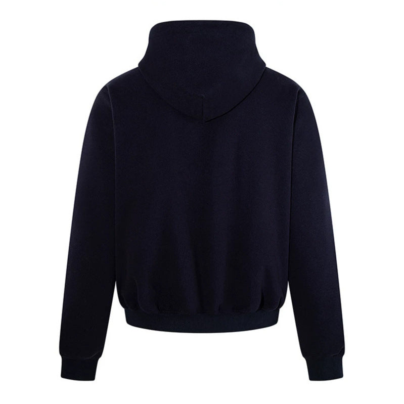 Herren Kapuzen‑Sweatjacke mit karierter Kapuzenfütterung, Metallreißverschluss und geripptem Saum Nord Taschen