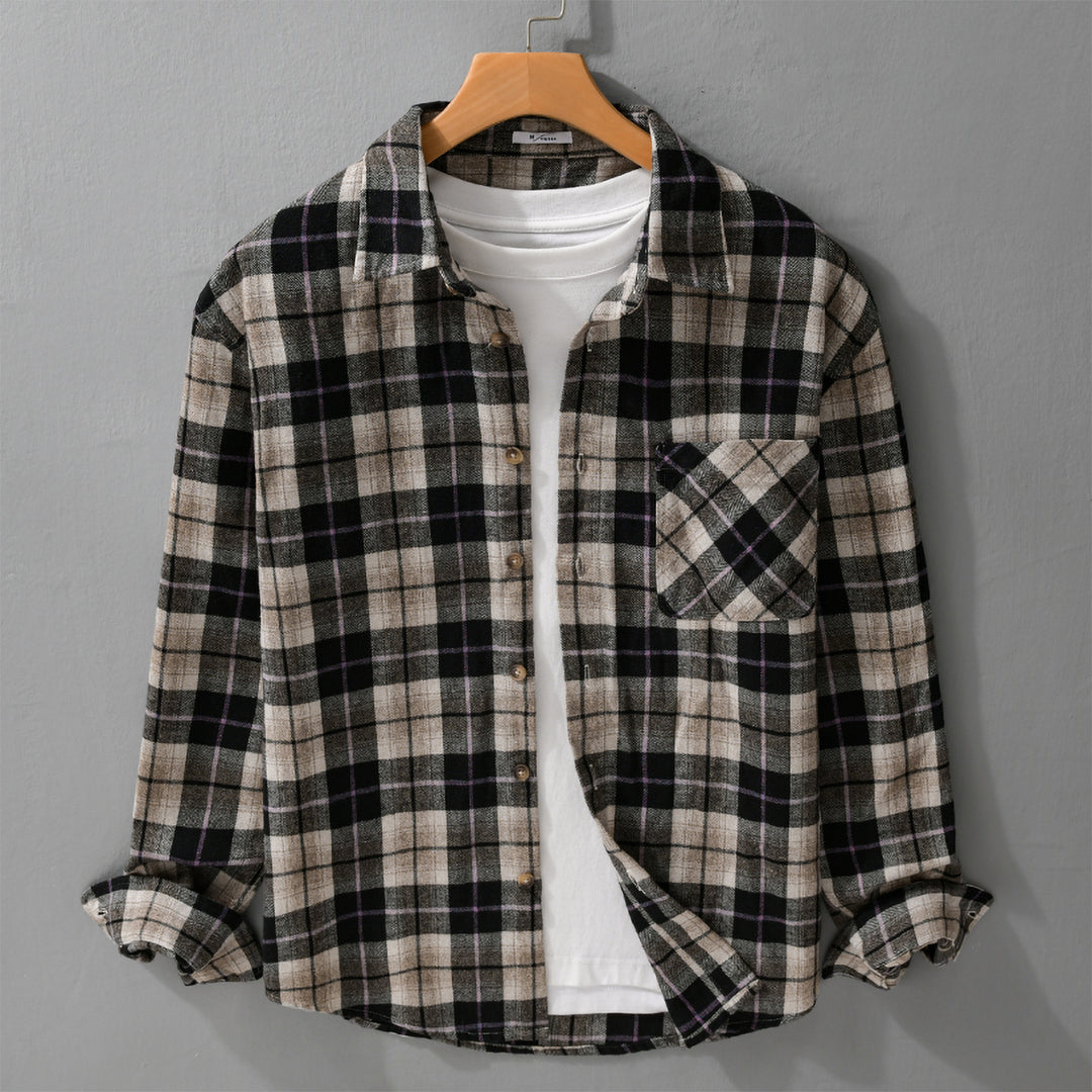 Herren Karo‑Flanell Überhemd Nord Taschen