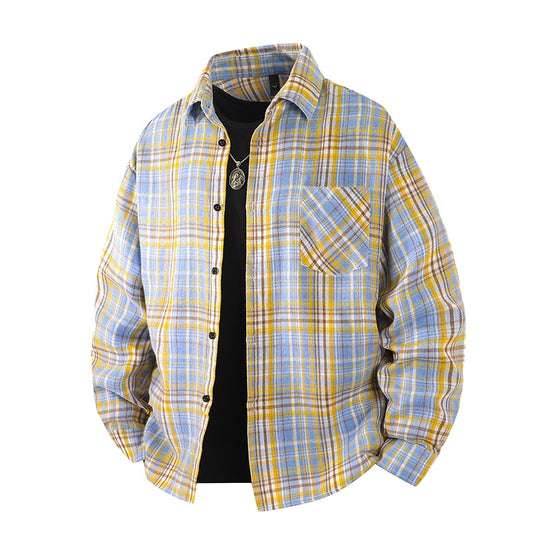 Herren Oversize kariertes Flanellhemd mit Brusttasche und entspannter Overshirt-Passform Nord Taschen