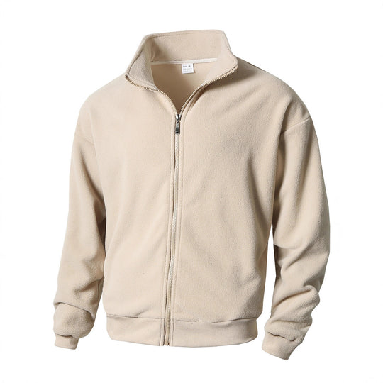 Herren Zip-Fleecejacke mit Stehkragen, durchgehendem Reißverschluss und gerippten Bündchen Nord Taschen