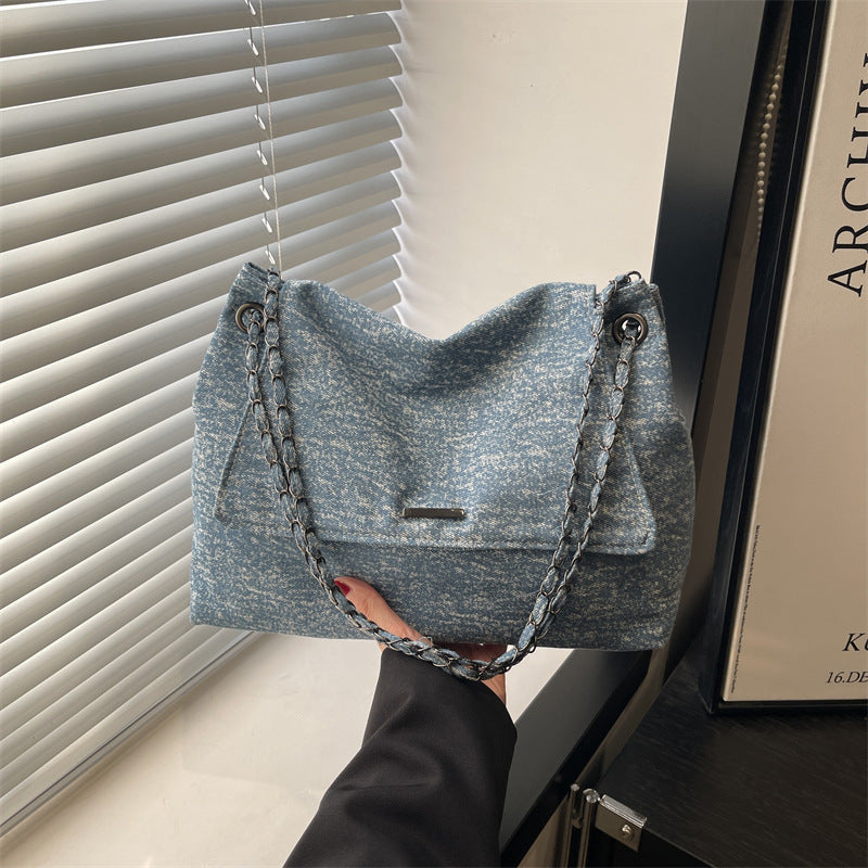 Damen praktische Handtasche mit geflochtenem Trageriemen Nord Taschen