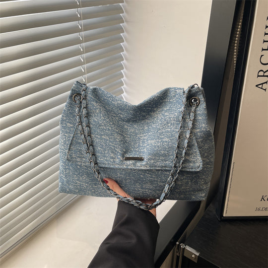 Damen praktische Handtasche mit geflochtenem Trageriemen Nord Taschen