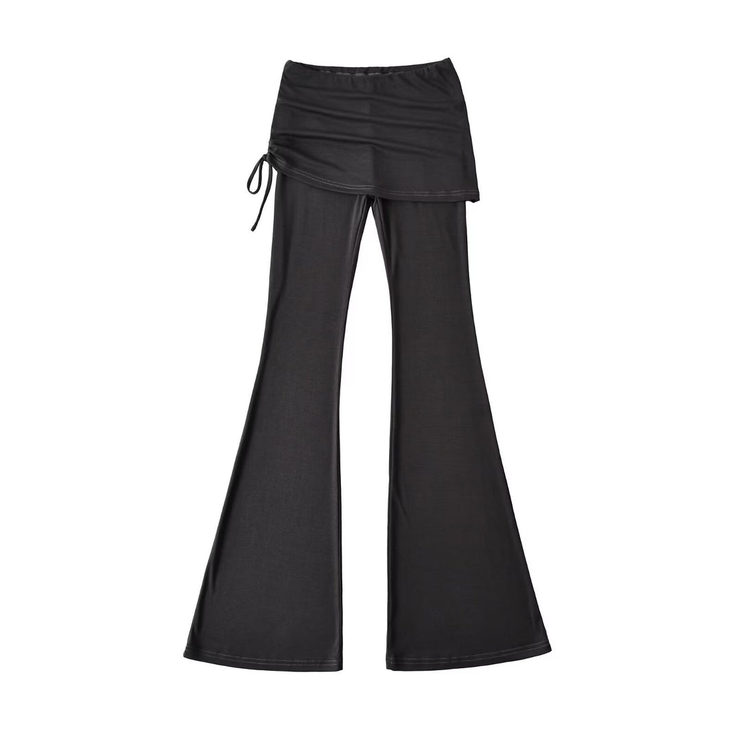 Damen Schlaghose mit integrierter Mini‑Rock‑Überlage und Kordelzug Nord Taschen