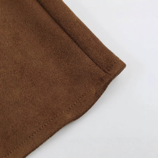 Damen A-Linien Midirock aus Veloursoptik mit hoher Taille Nord Taschen
