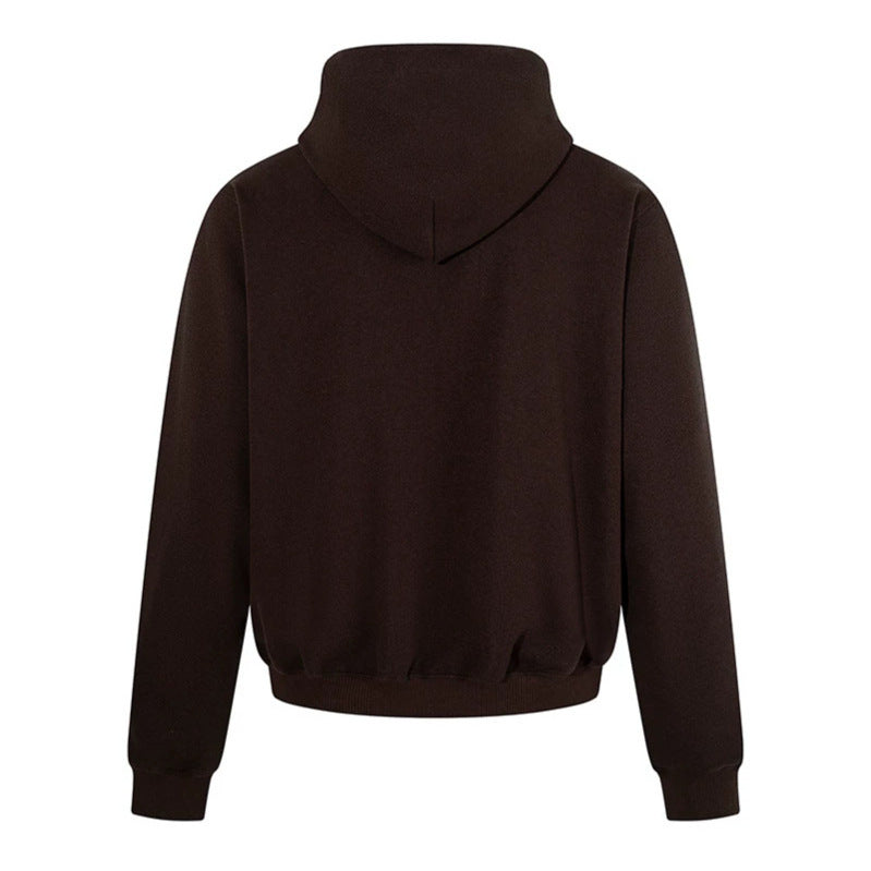 Herren Kapuzen‑Sweatjacke mit karierter Kapuzenfütterung, Metallreißverschluss und geripptem Saum Nord Taschen