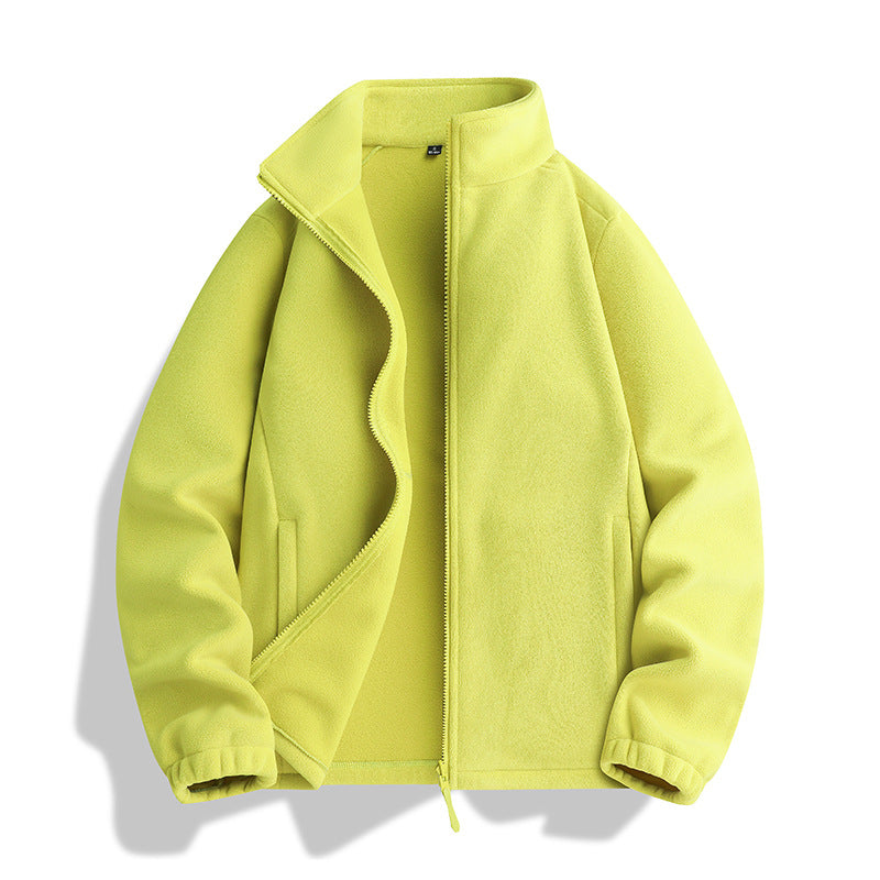 Unisex Fleecejacke mit Stehkragen, durchgehendem Reißverschluss und elastischen Bündchen Nord Taschen