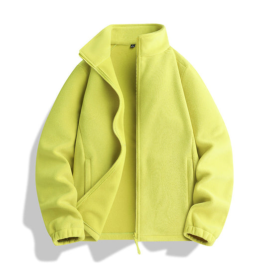 Unisex Fleecejacke mit Stehkragen, durchgehendem Reißverschluss und elastischen Bündchen Nord Taschen