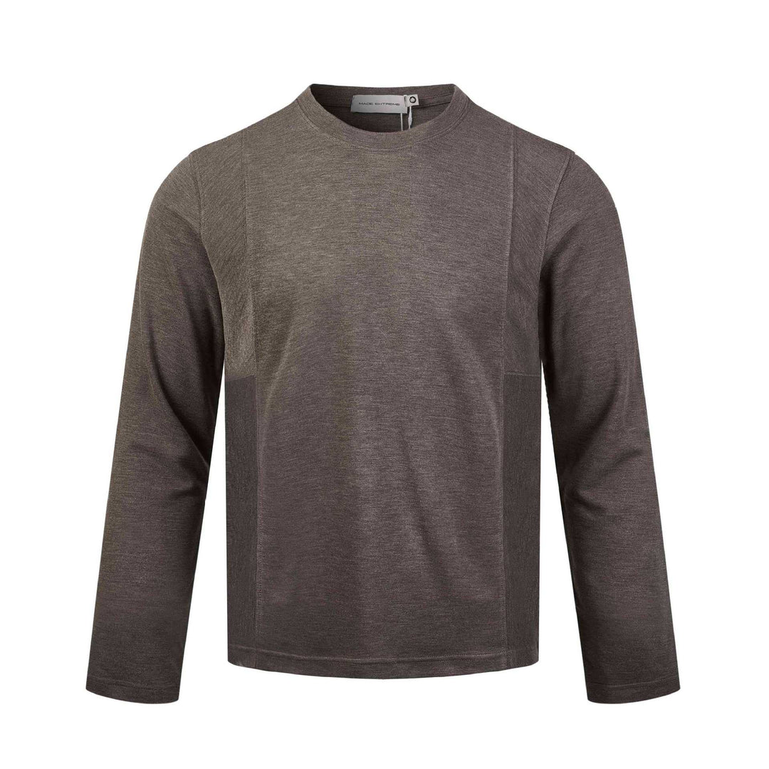 Herren Langärmeliges Feinstrick-Sweatshirt mit Rundhals und dezenter Nahtführung Nord Taschen