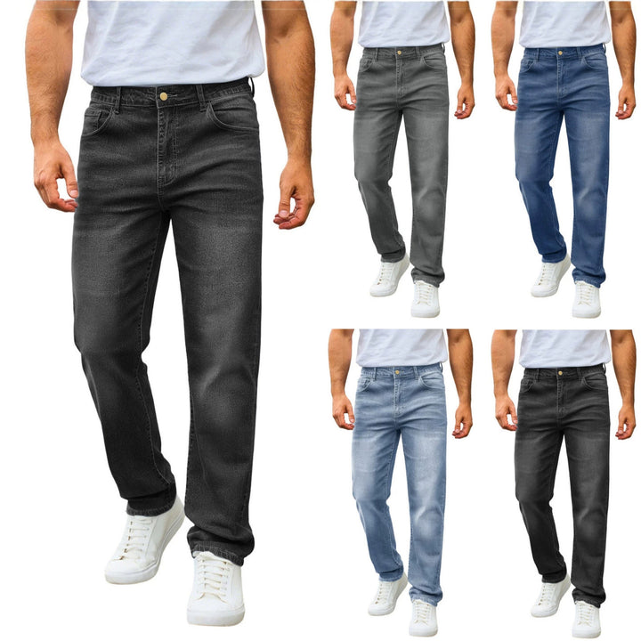 Herren lässige Straight-Leg-Jeans mit mittlerer Bundhöhe und Komfortstretch Nord Taschen