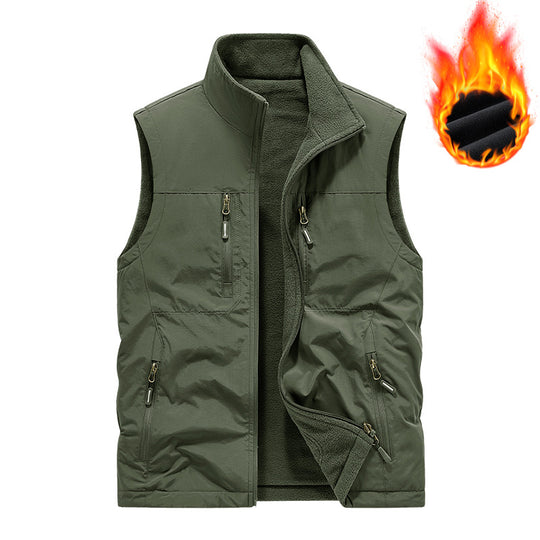 Herren Gefütterte Outdoor-Thermoweste mit Fleece-Innenfutter, Reißverschlusstaschen & winddichter Außenlage Nord Taschen