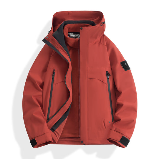 Damen wasserdichter modularer Parka mit abnehmbarer Fleece-Innenjacke und technischer Kapuze Nord Taschen
