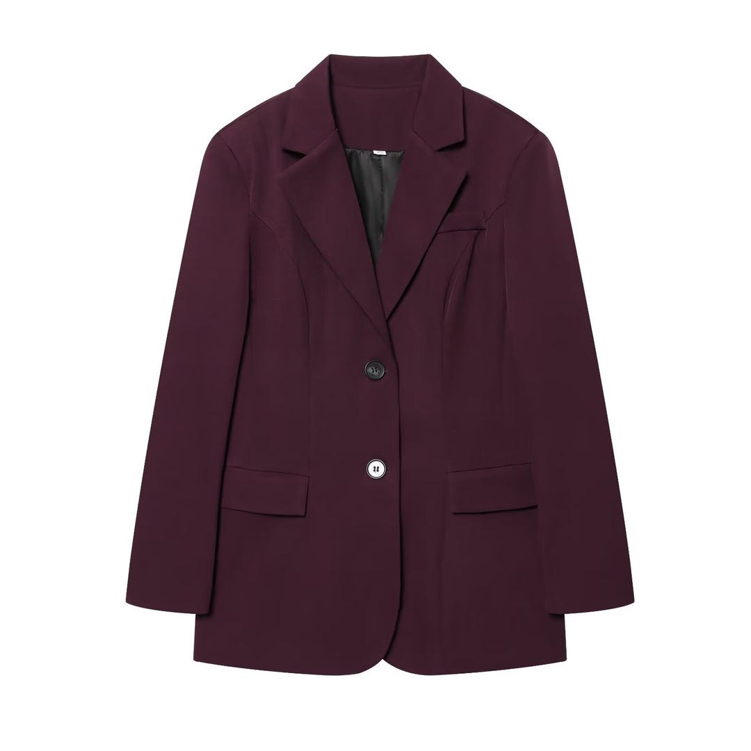 Damen eleganter Longline-Blazer mit taillierten Abnähern und Pattentaschen Nord Taschen