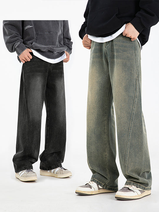 Split-Design-Jeans für Herren in Used-Optik