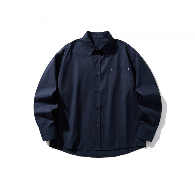 Herren Boxy-Overshirt mit Brusttasche und Hemdkragen aus leichtem Baumwollmix Nord Taschen