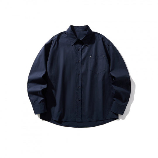 Herren Boxy-Overshirt mit Brusttasche und Hemdkragen aus leichtem Baumwollmix Nord Taschen