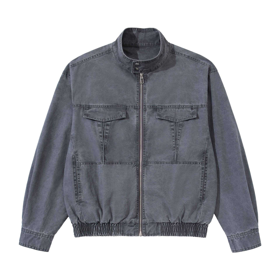 Herren Kurz geschnittener Utility‑Blouson mit hohem Stehkragen, Reißverschluss und elastischem Saum Nord Taschen