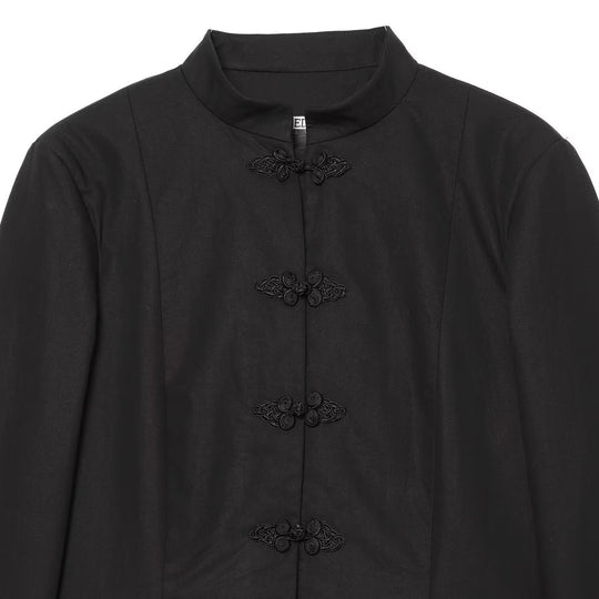 Damen Kurzjacke im Mandarin-Stil mit traditionellen Kordelknöpfen und schmaler Silhouette Nord Taschen