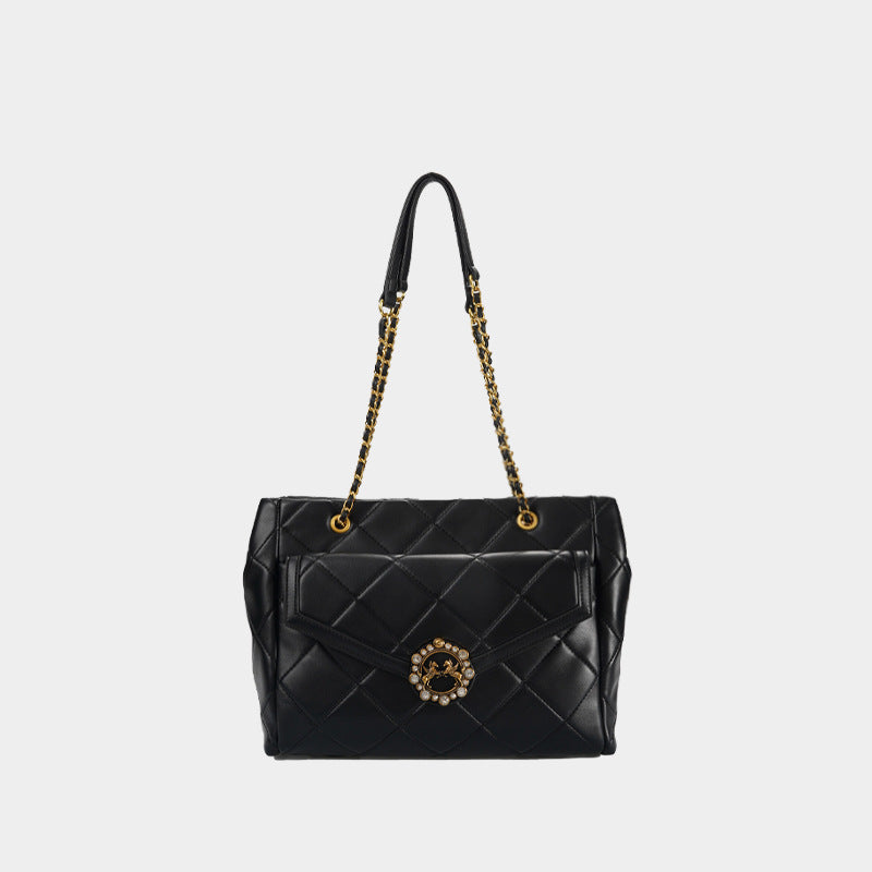 Damen elegante Stepp-Handtasche mit luxuriösem Verschluss Nord Taschen