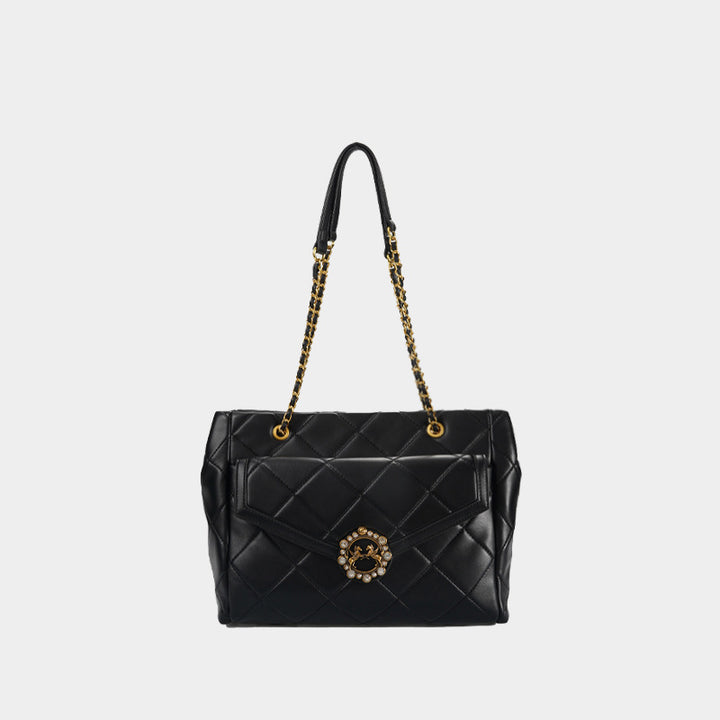 Damen elegante Stepp-Handtasche mit luxuriösem Verschluss Nord Taschen