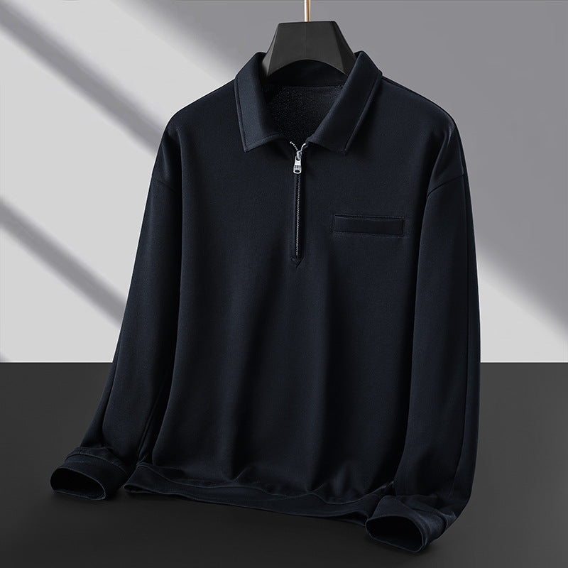 Herren Polo‑Sweatshirt mit halbem Reißverschluss und wärmendem Fleece-Innenfutter Nord Taschen