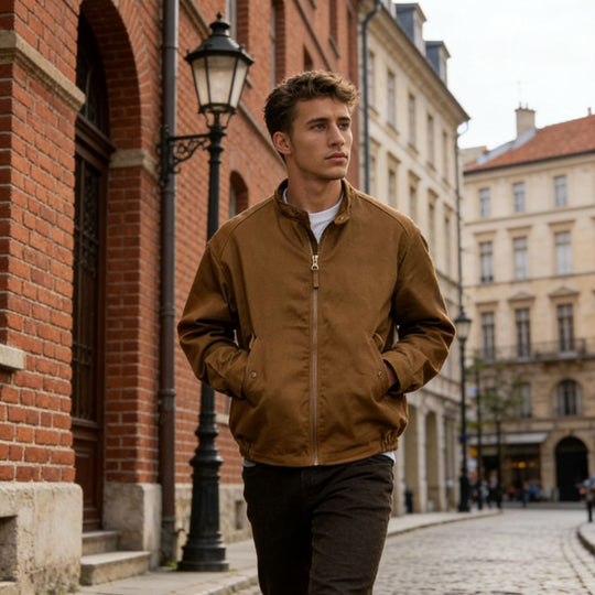 Herren Moderner Blouson mit Stehkragen, Zweiwege-Reißverschluss und elastischem Saum Nord Taschen