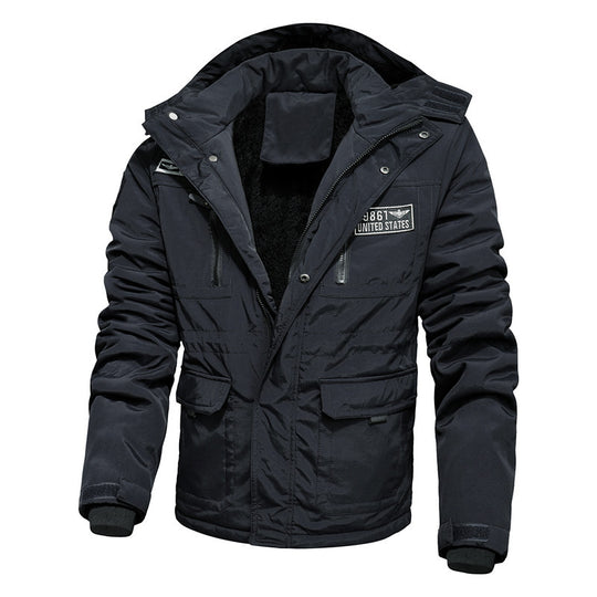 Herren Thermo-Outdoorparka mit Kunstfellkapuze, gesteppter Innenfütterung und multifunktionalen Taschen Nord Taschen
