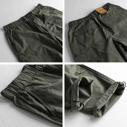Herren Cargohose mit elastischem Bund, Kordelzug und aufgesetzten Beintaschen Nord Taschen
