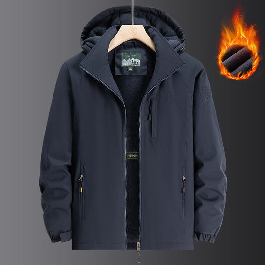 Herren Wetterfeste Softshelljacke mit durchgehendem Fleece-Innenfutter, verstellbarer Kapuze und winddichter Membran Nord Taschen
