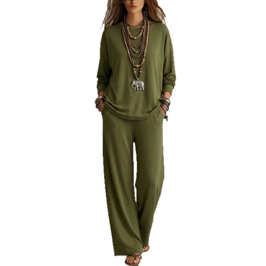 Damen Loungewear-Set mit weitem Bund und Oversize-Langarmshirt Nord Taschen