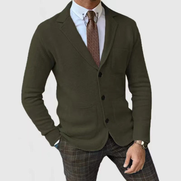 Herren Strickblazer mit großen Taschen und modernem Schnitt