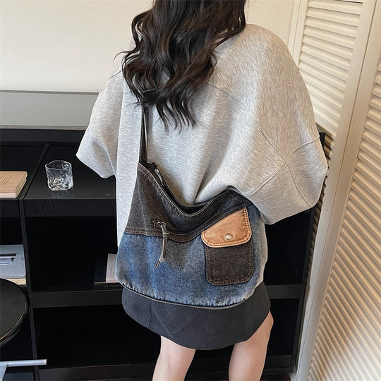 Damen Umhängetasche aus strapazierfähigem Denim mit praktischen Fächern Nord Taschen