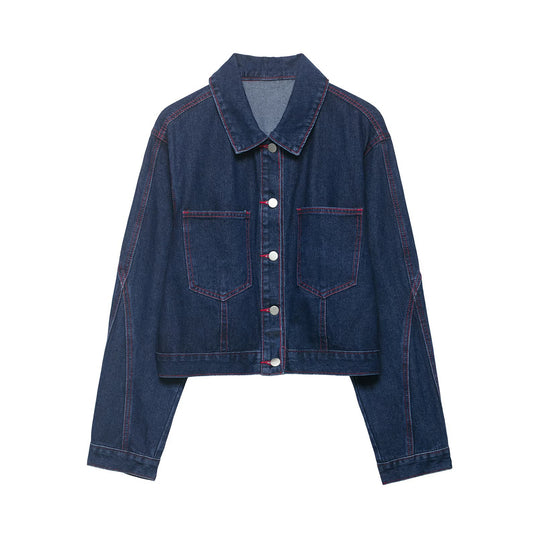 Damen Weite High‑Waist-Jeans mit mittlerer Leibhöhe, geradem Bein und kontrastfarbigen Ziernähten Nord Taschen