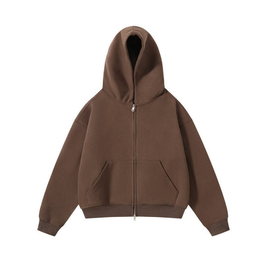 Unisex Oversize Kapuzenjacke mit durchgehendem Reißverschluss und Kängurutaschen aus Baumwoll-Fleece Nord Taschen