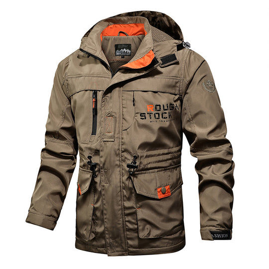 Herren Funktions-Fieldjacke mit Kapuze und wasserabweisender Beschichtung Nord Taschen