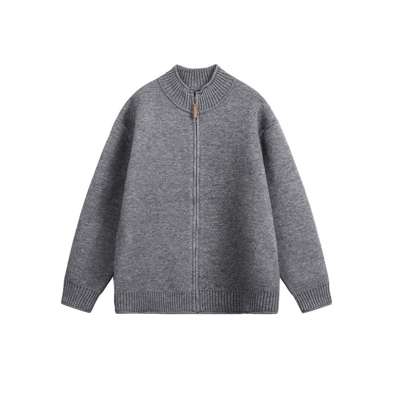 Unisex Strick-Zipjacke mit hohem Rippkragen und Oversize‑Schnitt Nord Taschen