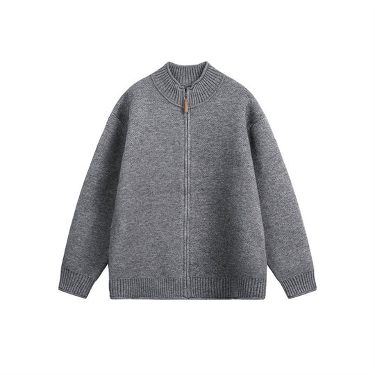 Unisex Strick-Zipjacke mit hohem Rippkragen und Oversize‑Schnitt Nord Taschen