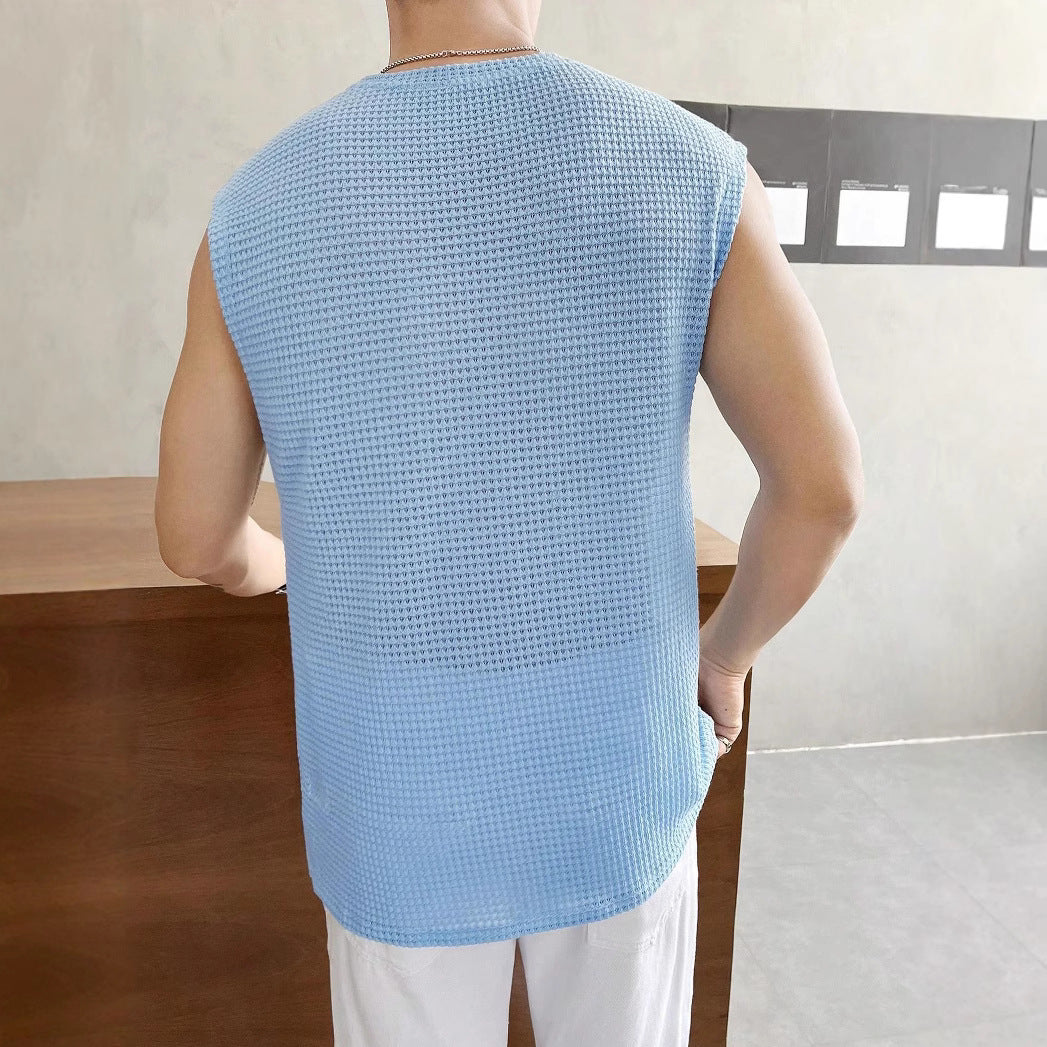 Herren ärmelloses Struktur-T-Shirt Nord Taschen