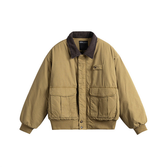 Herren Kurz geschnittene Utility-Blousonjacke mit Kordkragen und aufgesetzten Pattentaschen Nord Taschen