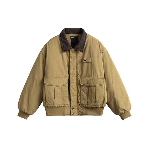 Herren Kurz geschnittene Utility-Blousonjacke mit Kordkragen und aufgesetzten Pattentaschen Nord Taschen