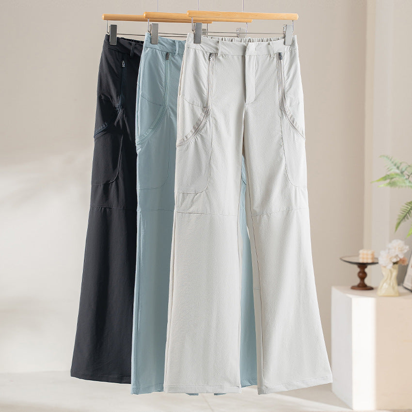 Damen Ultraleichter Kapuzen-Windbreaker mit Zwei-Wege‑Reißverschluss Nord Taschen