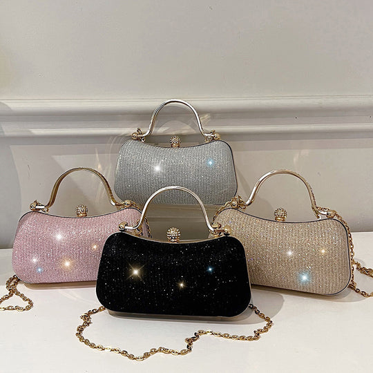 Damen Clutch Tasche mit funkelndem Kettenriemen Nord Taschen